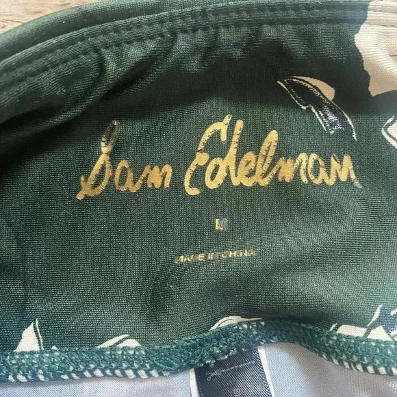 Sam Edelman Green Floral Leggings Crop Size Medium M - Picture 4 of 7